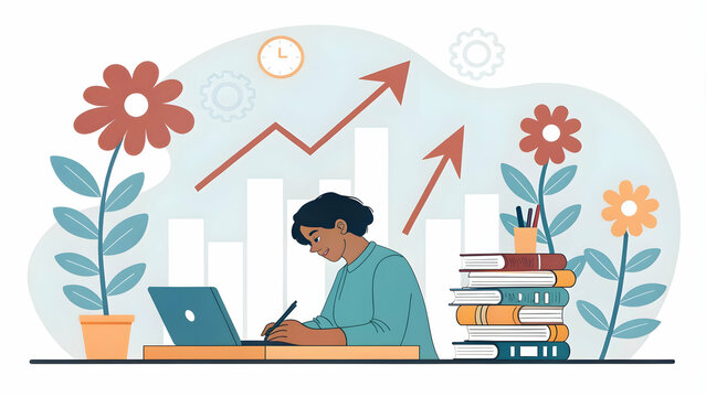 Growth Mindset for Self Improvement: Individual Enhancing Skills with Empty Space for Text