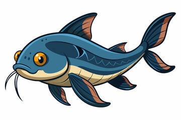 Catfish on a white background vector illustration