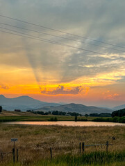 sunset over the field
