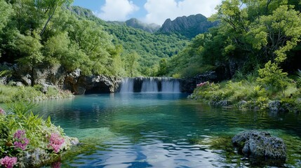 Majestic Waterfall in Nature