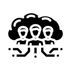public cloud computing glyph icon vector. public cloud computing sign. isolated symbol illustration