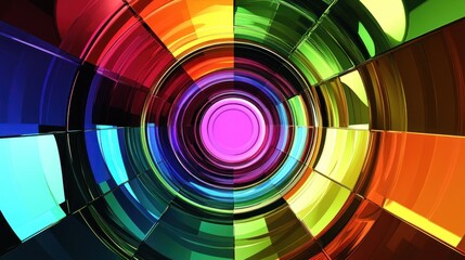 Obraz premium Abstract colorful concentric circles design.