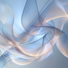 Obraz premium Flowing ribbon-like shapes in soft translucent layers.