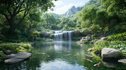 Tranquil Koi Pond Escape
