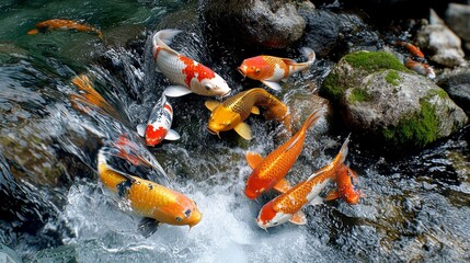 Fish Swimming in Serene Pond