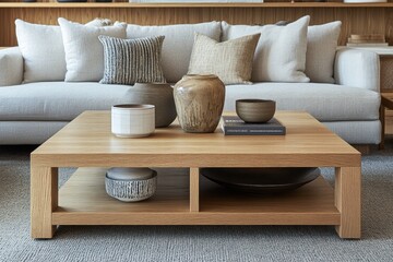 Modern Living Room with Coffee Table and Decorative Elements