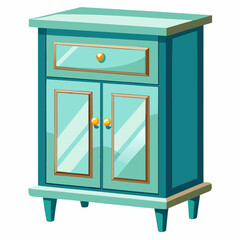 colorful illustration of a bathroom cabinet