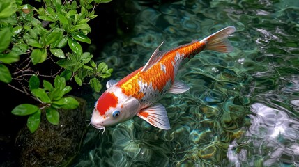 Fish Swimming in Tranquil Pond