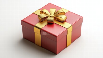 Obraz premium Red Gift Box with Gold Ribbon and Bow for Special Occasions