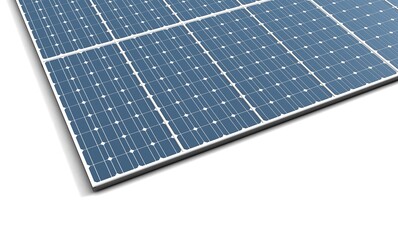Photovoltaic solar panels isolated from the white background. 
