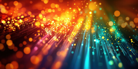 Obraz premium vibrant abstract background with colorful light streaks and glowing bokeh effects