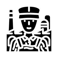 early factory worker industry glyph icon vector. early factory worker industry sign. isolated symbol illustration