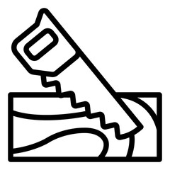 Hand saw outline icon for woodcutting and carpentry, essential for tasks
