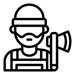 Lumberjack avatar outline icon representing the lumberjack profession