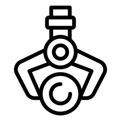 Log loaders grabber outline icon for industrial use in logging and forestry