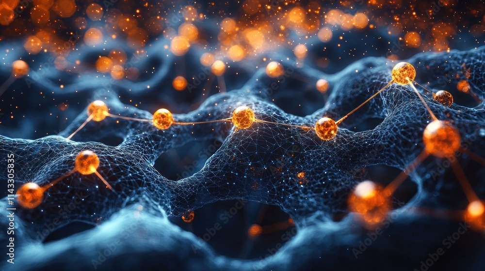 Aufkleber abstract network: interconnected nodes in a digital realm