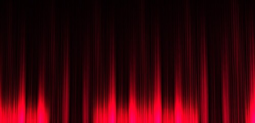 Red theater curtain that dropped down as a straight line. Background for inserting text, empty spaces.