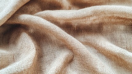 Textured Brown Burlap Fabric Background Detail