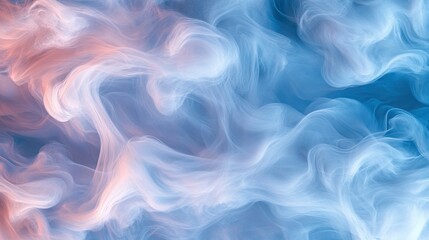 Obraz premium Ethereal Swirls of Colorful Smoke in Soft Blue and Pink Hues