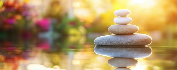 A peaceful scene of self-care and mindfulness in therapy, close up, reflection for emotional well-being, vibrant, multilayer, open-air yoga retreat backdrop