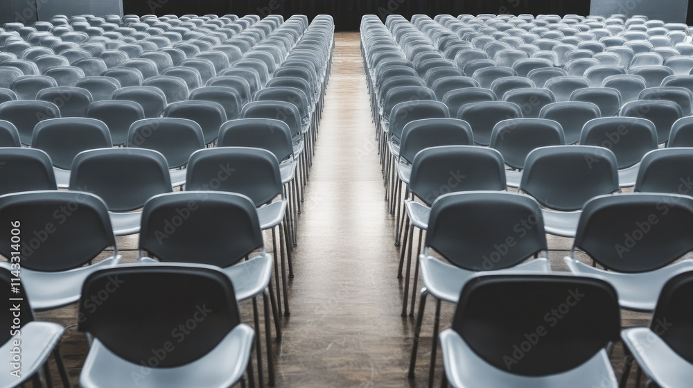 Aufkleber empty rows of modern chairs in an auditorium setting for events