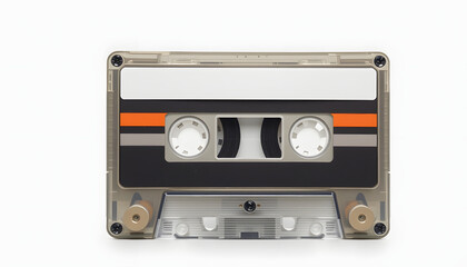 Cassette tape isolated on white, realistic