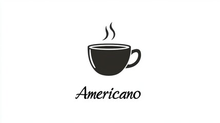 A simple graphic of a coffee cup with steam, labeled "Americano."