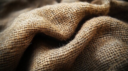 Fototapeta premium Close up view of textured burlap fabric