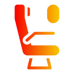 plane seat gradient icon