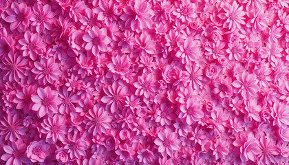 Fototapeta premium Pink floral wall textured background, glowing neon, with white tones