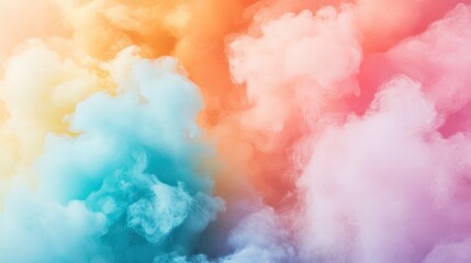 Colorful Smoke Clouds in Soft Pastel Shades Creating Abstract Background