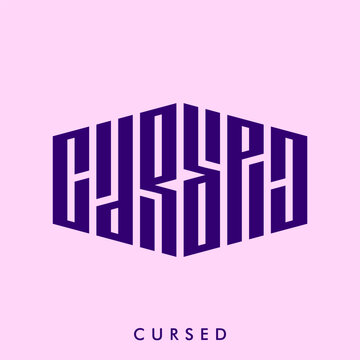 CURSED ambigram logotype design concept for business logo