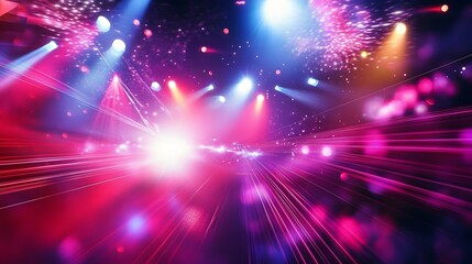 Fototapeta premium Vivid Stage Lighting Creates Energetic Concert Atmosphere