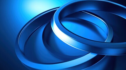 Fototapeta premium Abstract blue metallic rings.