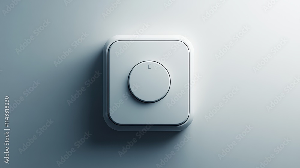 Poster stylish neumorphic toggle switch with gentle shadows and sleek edges, set against a white background