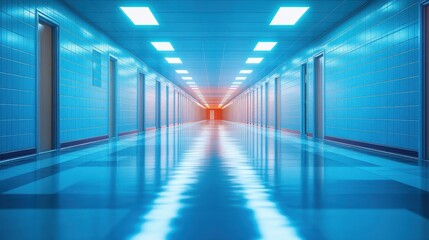 an empty hall of hosptial,