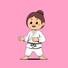 Little girl with karate suit