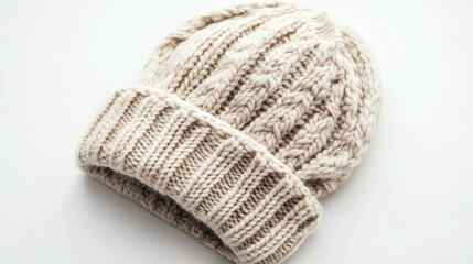 Winter sweater beanie white background.