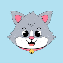 Cute cat face cartoon