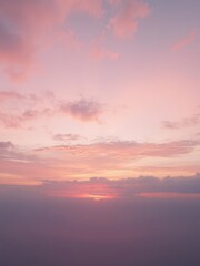 Naklejka premium Soft hues of orange, purple, and blue blend seamlessly in a post-sunset sky, pink, design