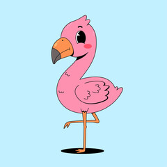 Cute flamingo bird