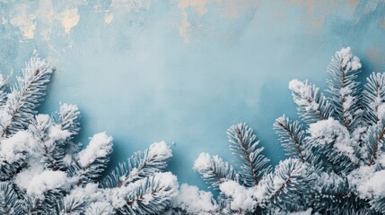 abstract winter landscape fir border christmas greeting card