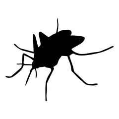 BLACK SILHOUETTE OF FLYING MOSQUITO