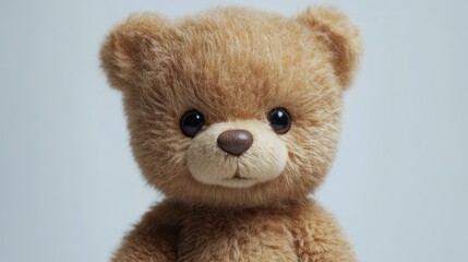 Fototapeta premium Cute teddy bear isolated on white background. Plush toy object.