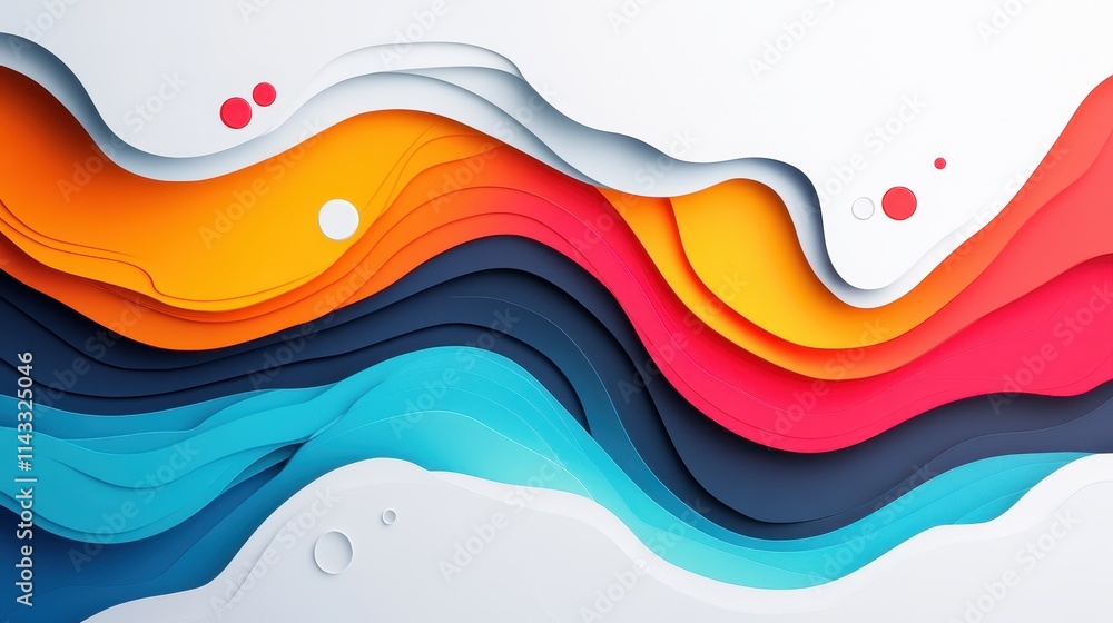 Aufkleber modern layered icon design with striking shapes and vibrant colors on a white background for seamles