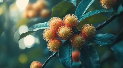 Obraz premium Rambutan fruit plant food.
