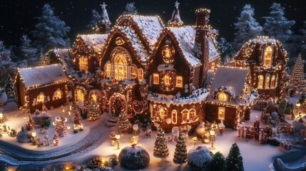 Christmas confectionery architecture illuminated.