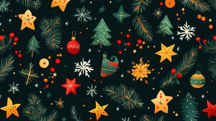 seamless pattern chrismas theme