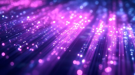 Fototapeta premium Illuminated Fiber Optics Displaying Purple and Blue Light