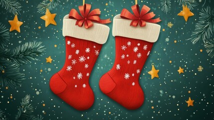 Christmas sock ribbon gift celebration.